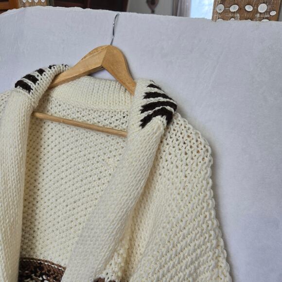 Vtg Handmade 70's ASO Starsky & Hutch Shawl Collar Cardigan Mexican Sweater M/L - Picture 8 of 12